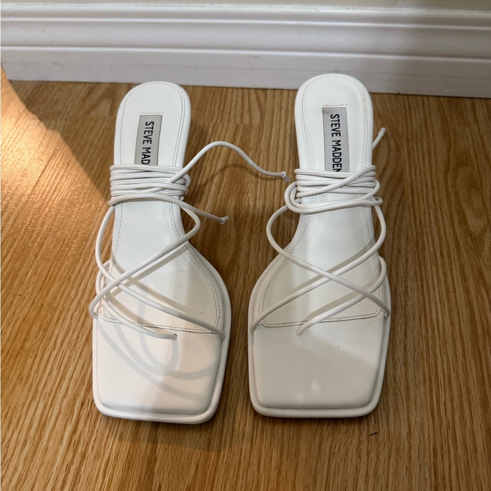Steve Madden White Heeled Strappy Heels